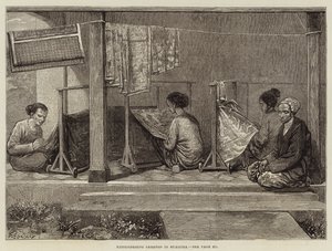 Bordado Sarangs em Sumatra